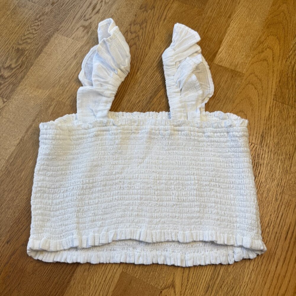 Wonder Nation Girls White Top Shirred Size Large (10-12) - Picture 2 of 6